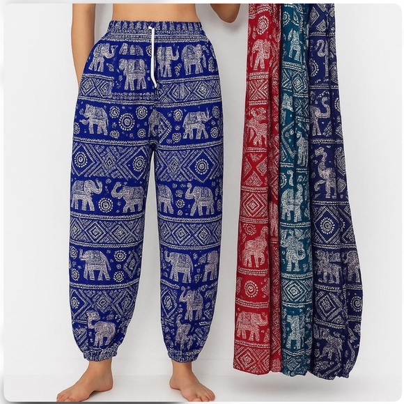 Multicolored Boho Harem Patterned Pants - Picture 7 of 7